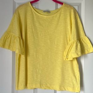 Zara ruffle sleeve tee M